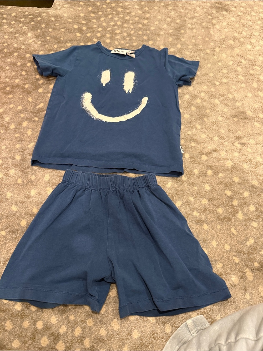 Molo Blue Smiley Face Pajama Set